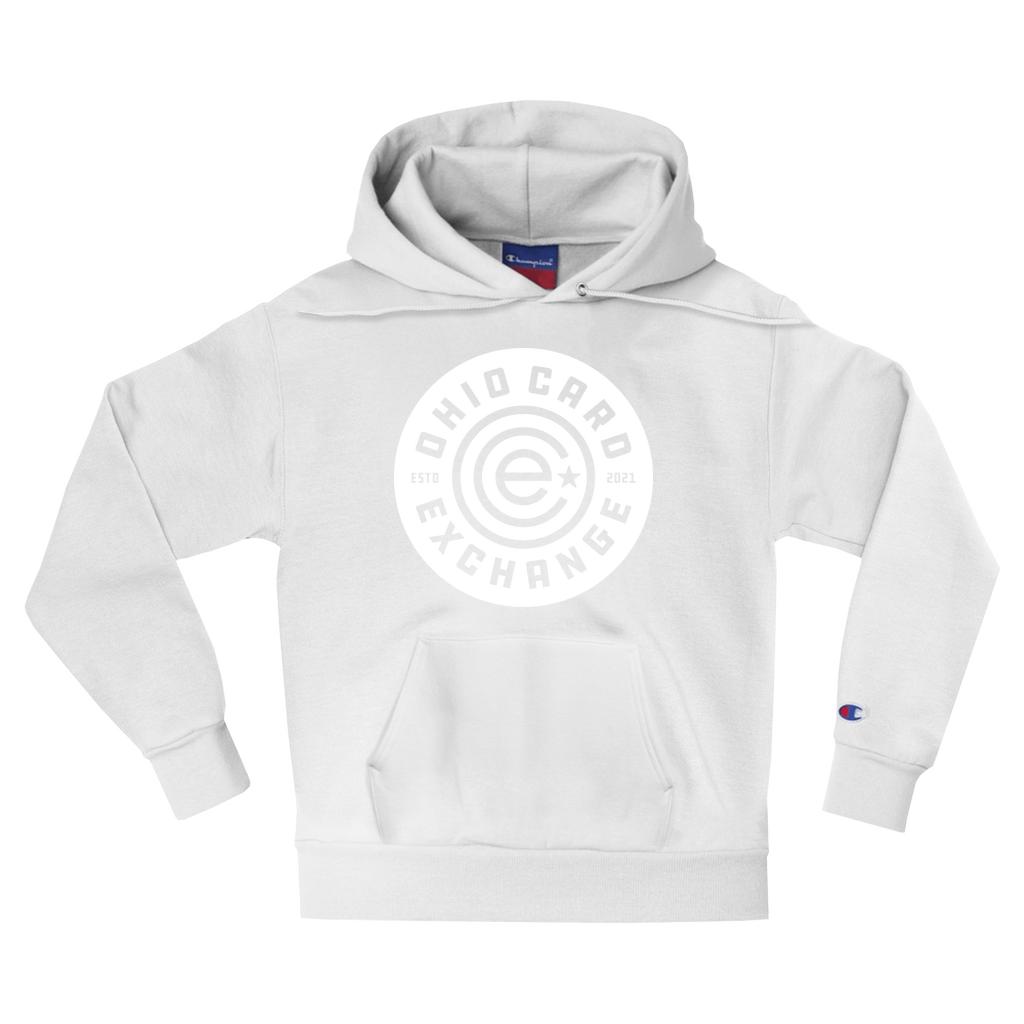Adult White on White Badge Hoodie